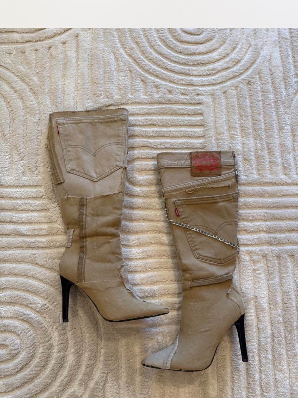 Reworked Levi’s beige boots
